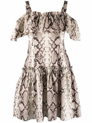 Philipp Plein robe courte à imprimé peau de serpent - Tons neutres