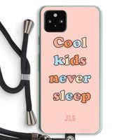 Cool Kids Never Sleep: Pixel 5a 5G Transparant Hoesje met koord