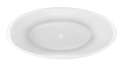 Wiesbaden Oval vrijstaand ligbad 170 x 78 cm acryl mat wit met waste mat wit