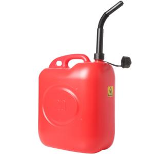 Jerrycan/benzinetank voor brandstof - 20 liter - rood - kunststof