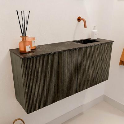 Toiletmeubel Mondiaz Joya Dlux | 90 cm | Meubelkleur Shadow | Faye wastafel Lava Wasbak Rechts | Zonder kraangat(en)