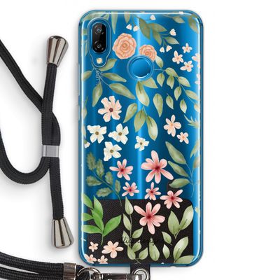 Botanical sweet flower heaven: Huawei P20 Lite Transparant Hoesje met koord