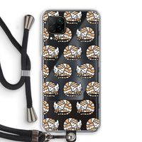 Slapende poes: Huawei P40 Lite Transparant Hoesje met koord