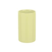 Spirella Badkamer drinkbeker/tandenborstelhouder Sienna - porselein - glans geel - 7 x 11 cm - Tandenborstelhouders