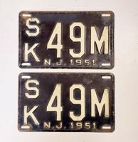 New Jersey Kentekenplaten - 1951 - Origineel (Set) New Jersey Kentekenplaten - 1951 - Origineel (Set)