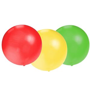 Bellatio Decorations 15x groot formaat ballonnen rood/groen/geel met diameter 60 cm