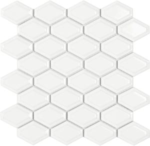 Mozaïek tegels Honingraat Wit Glans 25,9x25 - Hexagon Wand en vloer Geglazuurde porseleinen steengoed