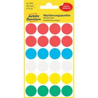 Etiket avery 3089 rond 18mm assorti 96st | 10 stuks