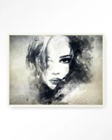 Urban Cotton Wandkleed 'The Look' 110 x 145cm in Floating Frame - off white