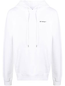 Off-White hoodie Wave Diag à lien de resserrage - Blanc