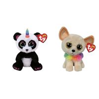 Ty - Knuffel - Beanie Boo's - Paris Panda & Chewey Chihuahua - thumbnail