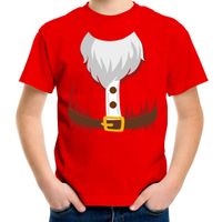 Kerstman kostuum verkleed t-shirt rood voor kinderen