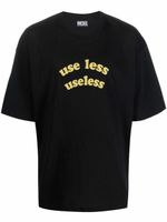 Diesel t-shirt oversize à slogan imprimé - Noir