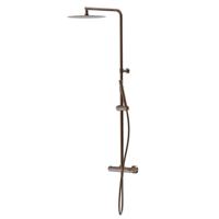 Regendouche set Xenz Duero | Opbouw | 30 cm | Thermostaatkraan | Telescopisch | Brons geborsteld PVD coating