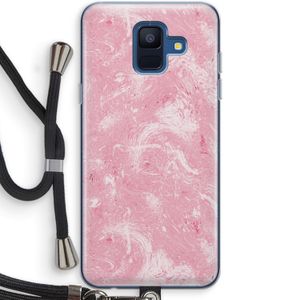 Abstract Painting Pink: Samsung Galaxy A6 (2018) Transparant Hoesje met koord