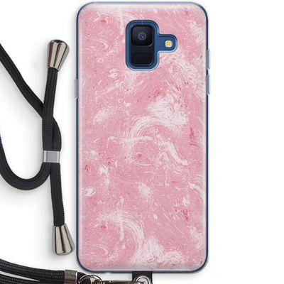 Abstract Painting Pink: Samsung Galaxy A6 (2018) Transparant Hoesje met koord