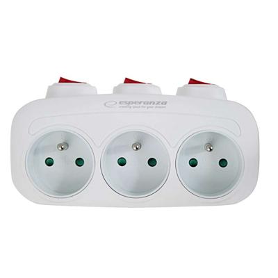 Esperanza ELK307W Elektrische verdeler 3 stopcontacten Wit