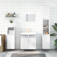 Badkamerkast 58x33x60 cm bewerkt hout hoogglans wit