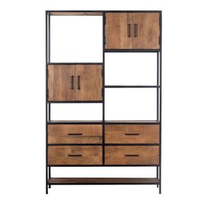 Giga Meubel - Wandkast Mangohout - 120x40x190cm - Metalen Frame - Kast Brandy