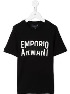 Emporio Armani Kids t-shirt à logo imprimé - Noir