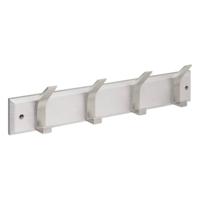 5Five Kapstok - 4 ophang haken - RVS - zilver - 45 x 10 cm - wandkapstok