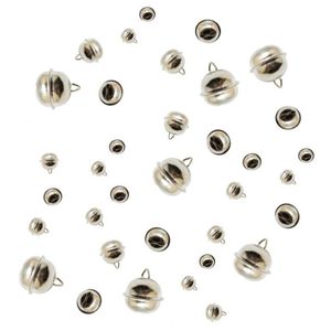 24x Metalen belletjes zilver met oog 12 mm hobby/knutsel benodigdheden   -