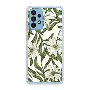Wit bloemenpatroon: Samsung Galaxy A52 Transparant Hoesje