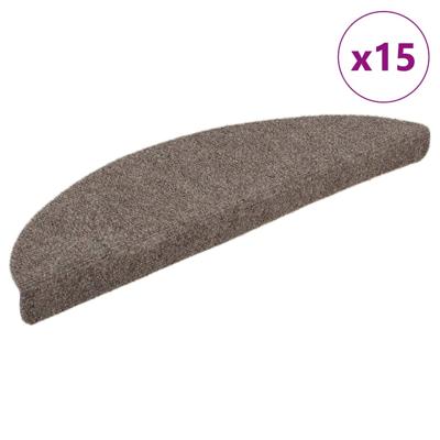 VidaXL Trapmatten zelfklevend 15 stuks 65x21x4 cm beige halfrond groot