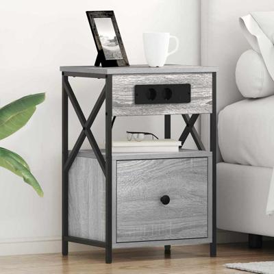 Bedside kasten 2 pcs Grijs sonoma 40 x 31 x 60 cm Bewerkt hout