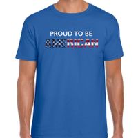 Amerika Proud to be American landen t-shirt blauw heren - thumbnail