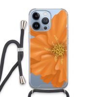 Orange Ellila flower: iPhone 13 Pro Transparant Hoesje met koord