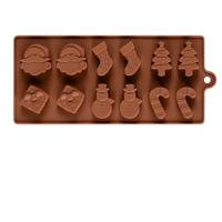 Silicone Christmas chocolade bakken tools non-stick Jelly Candy 3D DIY decoratie schimmel (chocolade)
