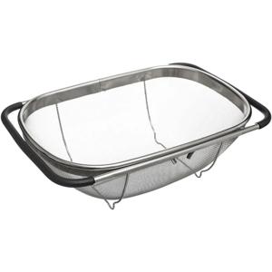 Gootsteen vergiet - zilver - 36,5 tot 54,5 x 23 cm - RVS - uitschuifbaar - zeef