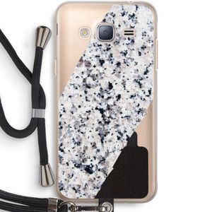 Gespikkelde marmer: Samsung Galaxy J3 (2016) Transparant Hoesje met koord