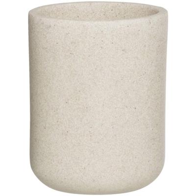 Leen Bakker - Tandenborstelhouder Terrazzo - 9,7xØ7,6 Cm - Polyresin - Beige - B9.2 Cm