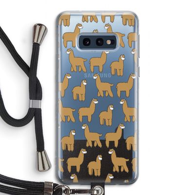 Alpacas: Samsung Galaxy S10e Transparant Hoesje met koord