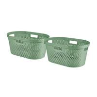 Curver Infinity Recycled Dots Wasmand - 40L - 2 stuks - Groen - thumbnail