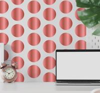 Wanddecoratie stickers Rose gouden polka dot - thumbnail