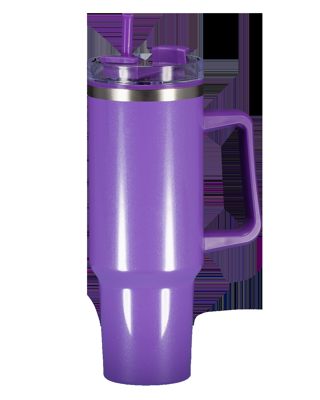 Drinkbeker met rietje - Paars