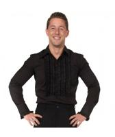 Ruffles Shirt Black with Black Ruffles-M