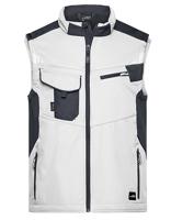 James & Nicholson JN845 Workwear Softshell Vest -STRONG- - White/Carbon - 5XL