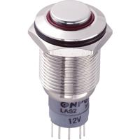 TRU COMPONENTS 701909 LAS2GQH-11E/R/12V/N/P Vandalismebestendige druktoets 250 V/AC 3 A 1x aan/(aan) Moment Rood 1 stuk(s) - thumbnail