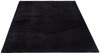 Karpet24 Loft modern pluizig laagpolig tapijt, antislip onderkant, wasbaar tot 30 graden, heerlijk zacht, bontlook, zwart -140 x 200 cm