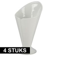 4x stuks friet/patathouders porselein 11 cm