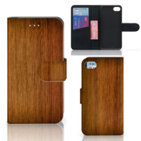 iPhone 7 | 8 | SE (2020) | SE (2022) Book Style Case Donker Hout - thumbnail