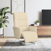 Fauteuil verstelbaar met voetensteun stof crmekleurig