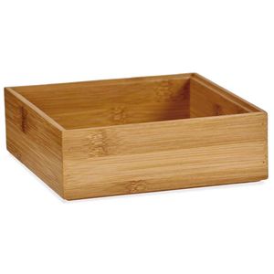 Kast/lade/make-up sorteer organizer bamboe hout bakje 15 x 15 x 5 cm - Make-up dozen