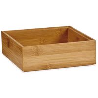 Kast/lade/make-up sorteer organizer bamboe hout bakje 15 x 15 x 5 cm - Make-up dozen