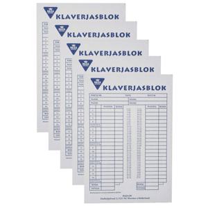 Klaverjassen Scoreblok - 5x - 50 vellen - papier