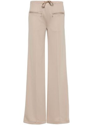 Courrèges pantalon nervuré à patch logo - Tons neutres